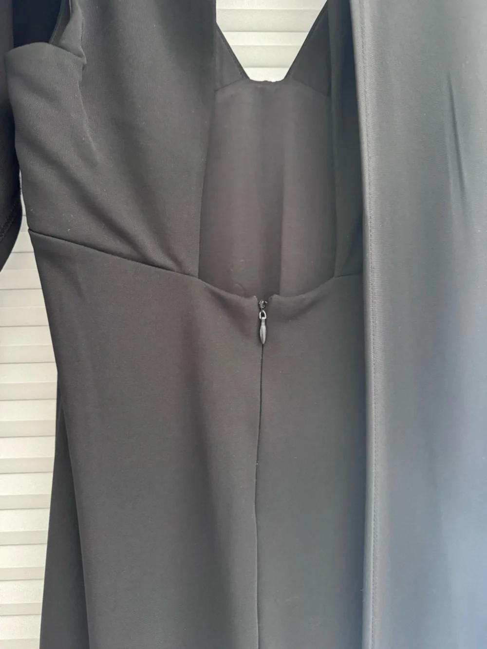 ABS Collection by Allen Schwartz Cape Black Jersey Gown Maxi Dress Size 6 - Picture 9 of 12